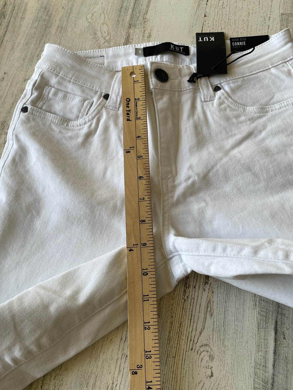Kut from the Kloth Connie High Rise Ankle Skinny Jeans White NWT SZ 2 - Picture 10 of 13